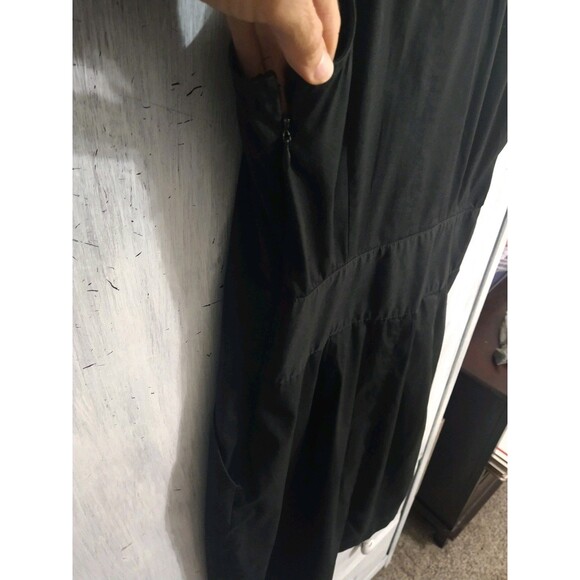 Express Ruffled Vneck Dress Sz 4 Black Boho Cottage Core Feminine - Picture 7 of 9